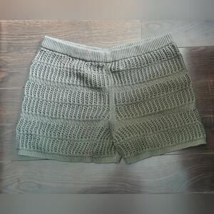 (3/$12) - Aerie Womens Crochet Shorts. Large. Olive Green.